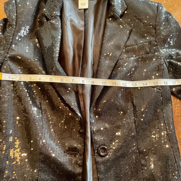 Arden B Black Sequin Jacket size Small. Fits more like an XS. - Picture 6 of 11
